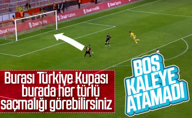 Kayserisporlu futbolcular boş kaleye gol atamadı