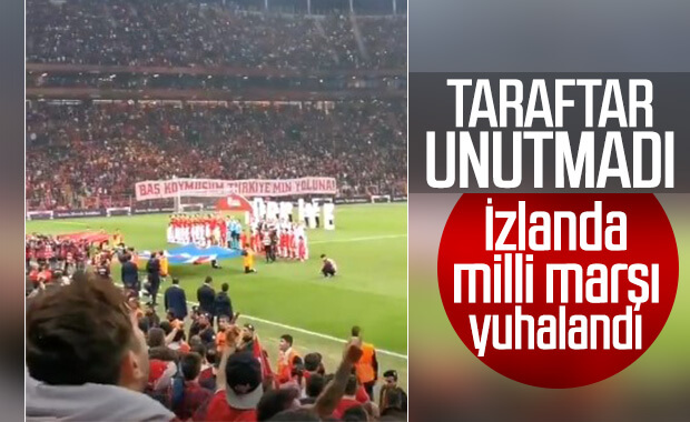 TT Stadı'na gelen taraftarlar İzlanda'yı protesto etti