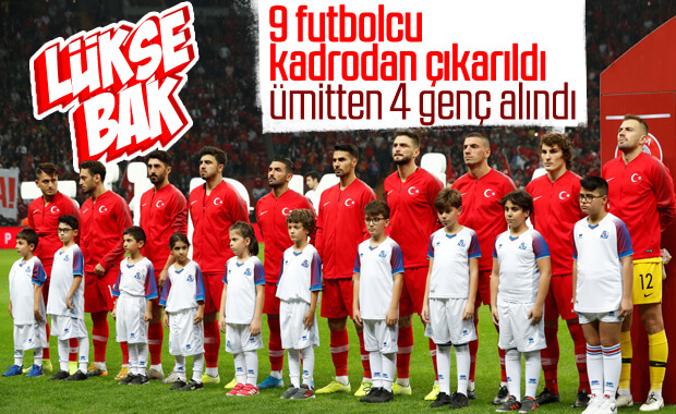 A Milli Takım'da 9 futbolcu kadrodan çıkarıldı