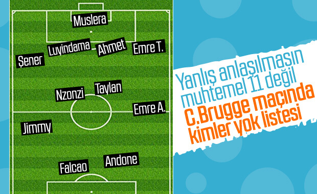 Galatasaray'da eksik futbolcular