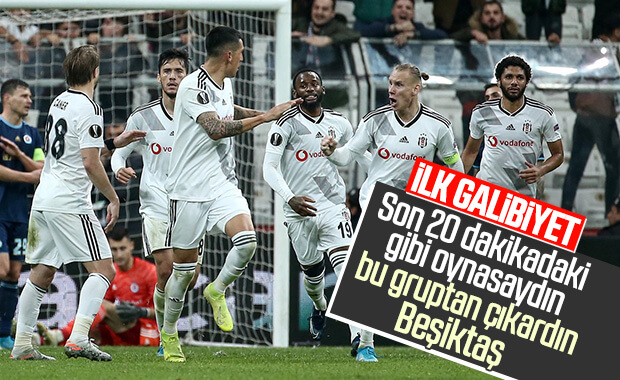 Beşiktaş UEFA Avrupa Ligi'nde ilk galibiyetini aldı