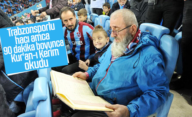 Trabzonspor taraftarı maça Kur'an-ı Kerim'le geldi