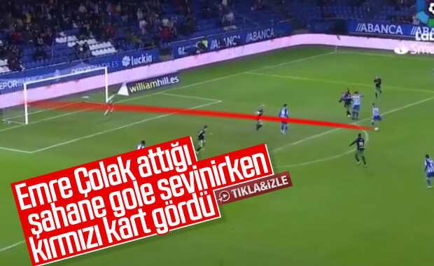 Emre Çolak önce gol attı sonra kırmızı kart gördü