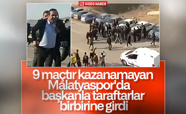 Yeni Malatyaspor Başkanı ve taraftarlar kavga etti