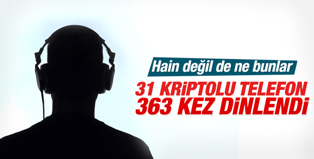 Paralel Yapı 31 ayrı kriptolu telefonu 363 kez dinledi