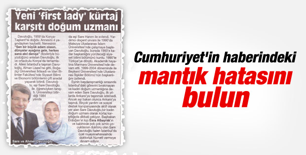 Cumhuriyet Sare Davutoğlu'nun kürtaj karşıtlığına hayret etti