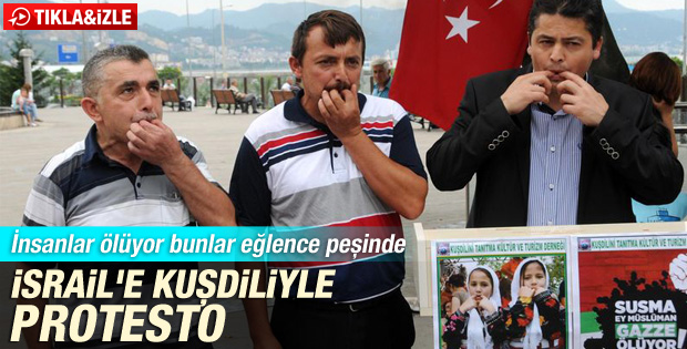 İsrail'e kuşdiliyle protesto