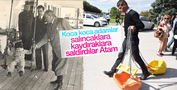 Anıtkabir'e yapılan parktaki salıncaklar söküldü