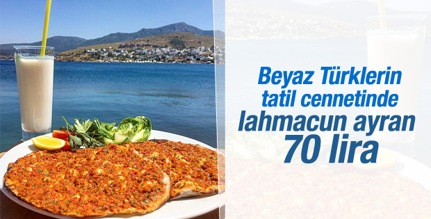 Bodrum menüsü: Lahmacun-ayran 70 lira