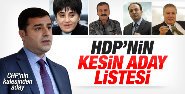 HDP'nin kesinleşmiş aday listesi belli oldu