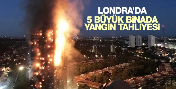 Londra'da 5 binada yangın tahliyesi