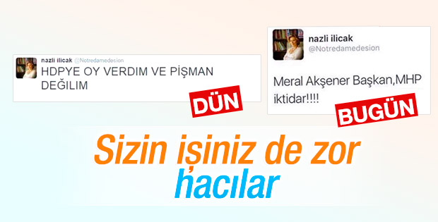 Nazlı Ilıcak HDP-MHP arasında sıkıştı