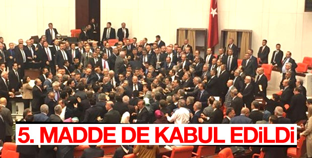 Anayasa değişikliğinde 5. madde kabul edildi