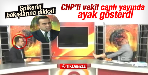 CHP'li Mahmut Tanal canlı yayında çorabını çıkardı