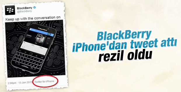 BlackBerry tweet'ini iPhone'dan paylaştı
