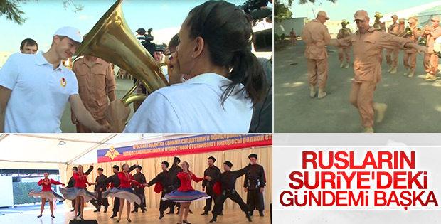 Rus sporcu Suriye'de askerlere egzersiz yaptırdı