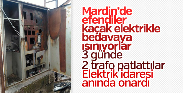 Mardin'de aşırı yüklenmeden 2 günde 3 trafo yandı