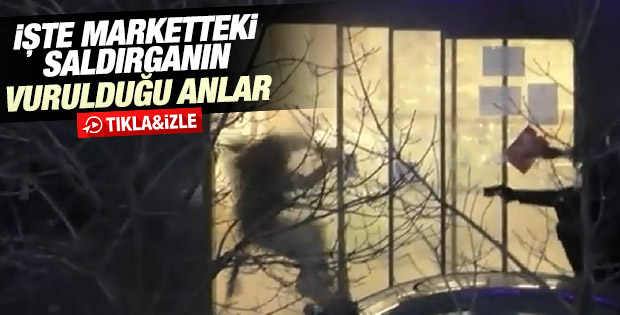 Paris'te markete yapılan operasyon görüntüleri