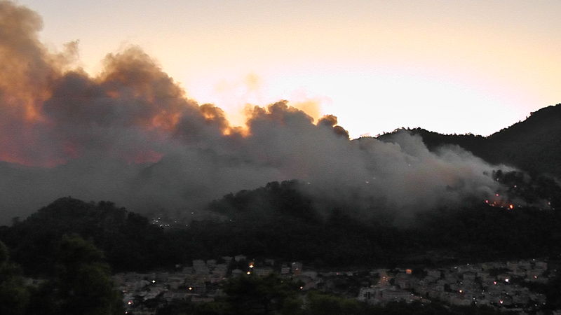 Marmaris'te orman yangını siteleri tehdit ediyor