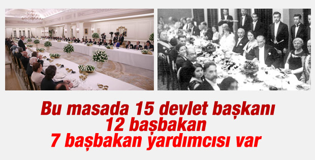 Erdoğan'dan devlet başkanları onuruna akşam yemeği