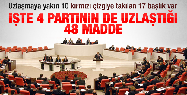 İşte partilerin uzlaştığı 48 madde