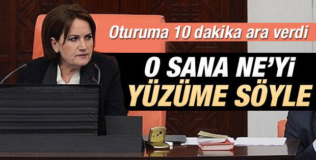 Meclis'te Meral Akşener'in zor anları