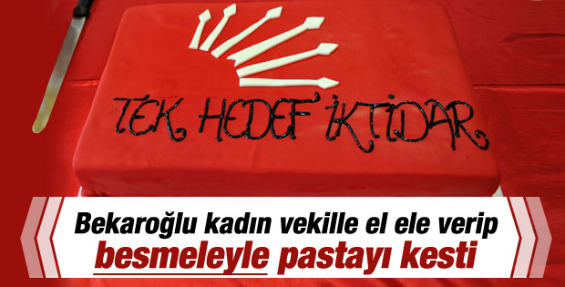Bekaroğlu CHP'nin pastasını besmeleyle kesti