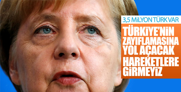 Merkel: Türkiye ekonomisinin güçlü olmasını istiyoruz