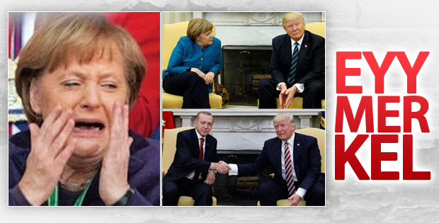 Trump Merkel'le tokalaşmadı, Erdoğan'la samimi pozlar verdi