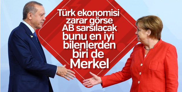 Erdoğan, Merkel'le görüştü