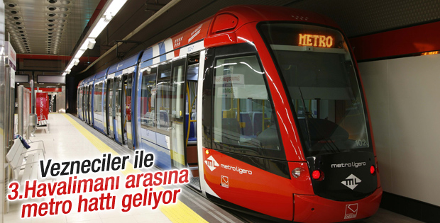 Vezneciler-3.Havalimanı metro hattı geliyor