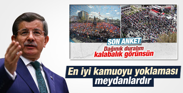 Ahmet Davutoğlu: En iyi kamuoyu yoklaması meydanlardır