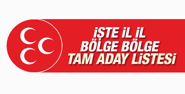 MHP'nin 1 Kasım seçimlerindeki aday listesi