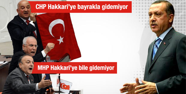 Erdoğan'dan CHP MHP ve BDP'ye bayrak tepkisi
