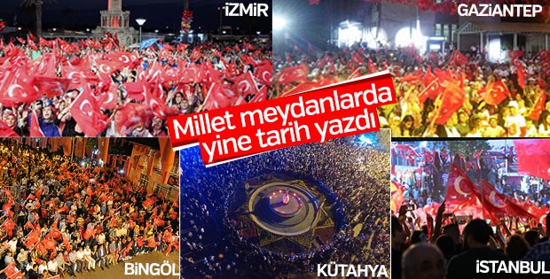 Yurt genelinde demokrasi nöbetleri