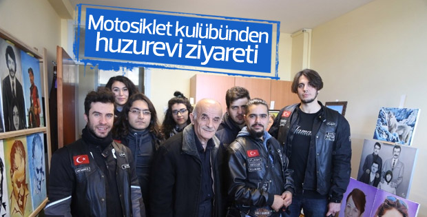 Bursa’da motosikletli gençlerden huzurevi ziyareti