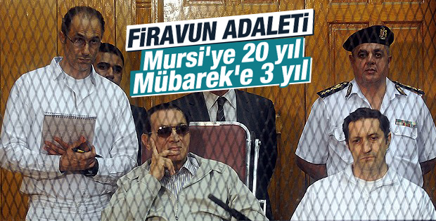 Mübarek ve oğullarına 3 yıl hapis