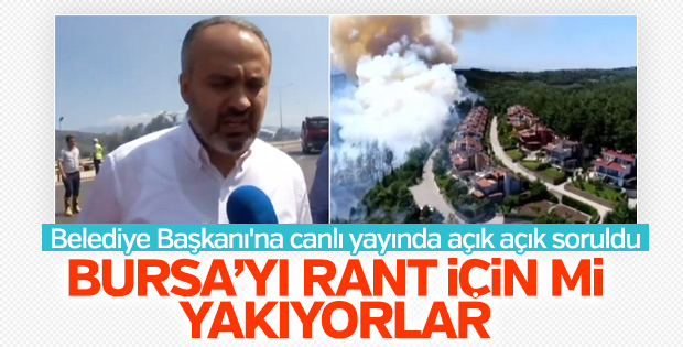 Bursa'daki yangında rant iddiası belediye başkanına soruldu