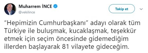 Muharrem Ä°nce, TÃ¼rkiye turuna Ã§Ä±kÄ±yor