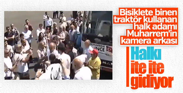 Muharrem İnce sinirini CHP'lileri ittirerek çıkardı