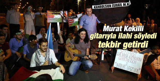 Murat Kekilli Gazze'ye gitarıyla destek verdi