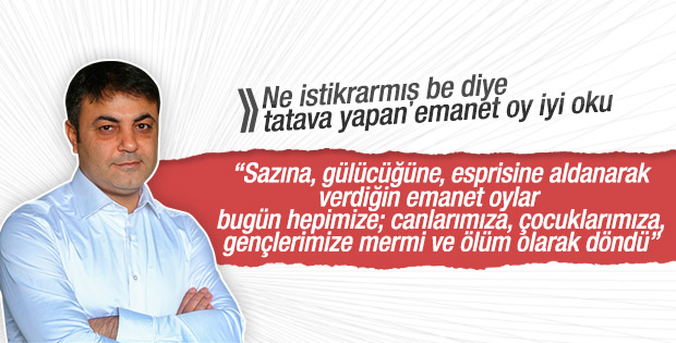 Murat Zelan'dan tokat gibi emanet oy yazısı