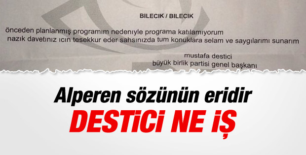 Mustafa Destici'nin Söğüt'e habersiz gittiği ortaya çıktı