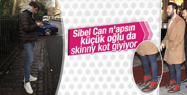 Sibel Can'ın küçük oğlu Emir de dar paça modasına uydu