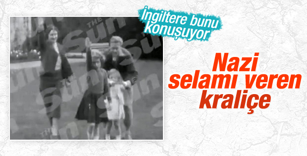 İngiltere Kraliçesi 2. Elizabeth'in Nazi selamı