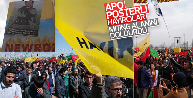 Diyarbakır'daki nevruz kutlamasında 'hayır' pankartları