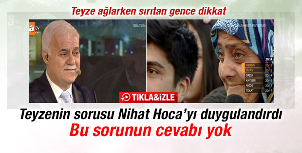 Nihat Hatipoğlun'dan yaşlı teyzeye: Bu sorunun cevabı yok