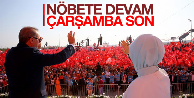 Demokrasi nöbeti çarşamba günü bitecek
