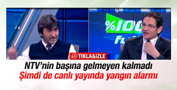 NTVSpor'da canlı yayında yangın alarmı İZLE
