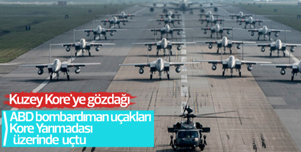 ABD uçakları Kore semalarında